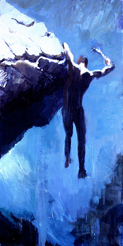Painting of Imane Ayissi Falling into the Sea